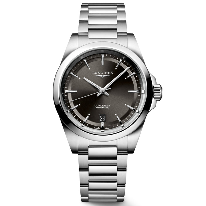 Longines Conquest 38mm zwart automatisch stalen horloge L3.720.4.52.6