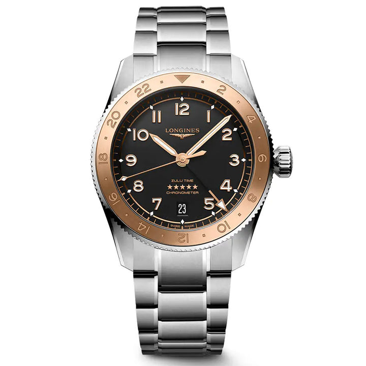 Longines watch Spirit Zulu Time 1925 39mm automatic black gold steel L3.803.5.53.6