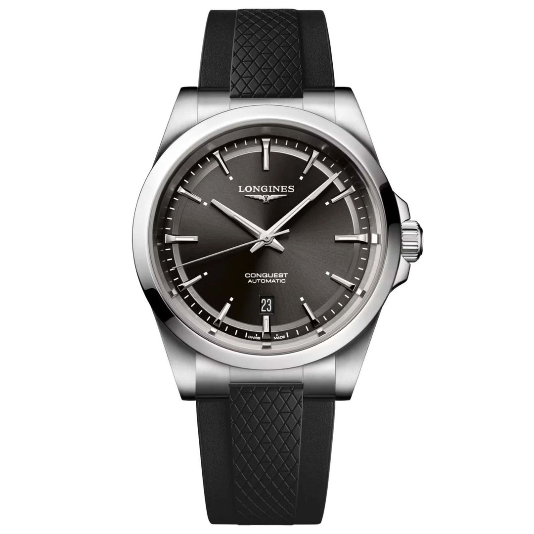 Longines Conquest 41mm black automatic steel watch L3.830.4.52.9