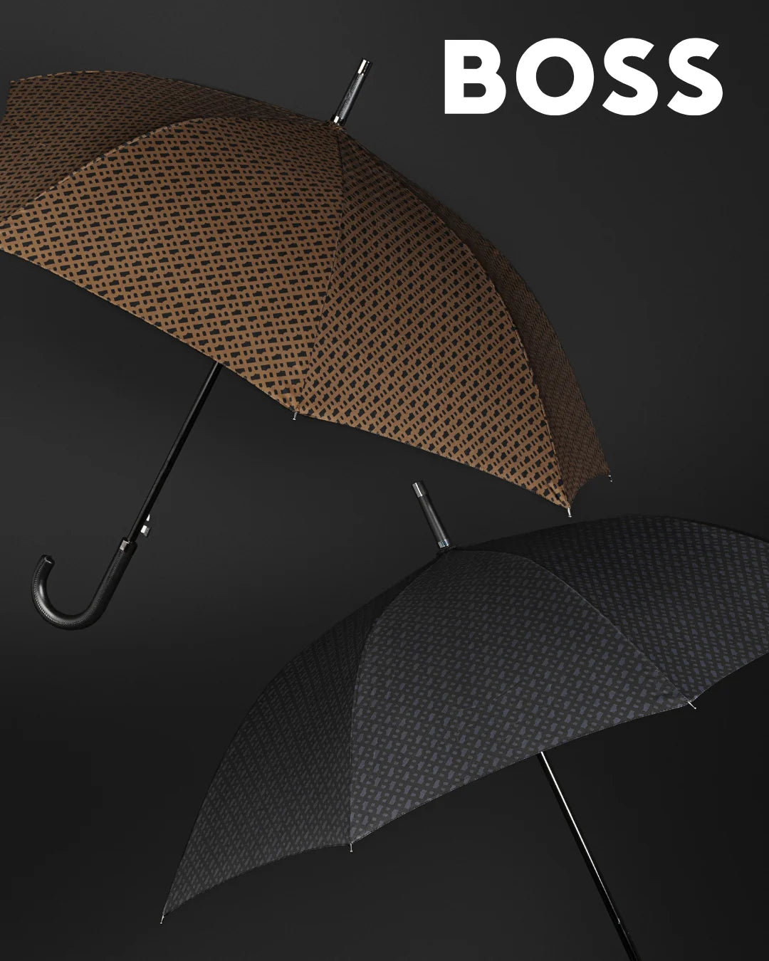 Hugo Boss Monogram Paraplu Donkergrijs HUN310J