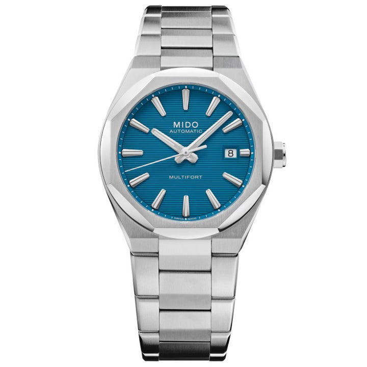 Mido horloge Multifort 8 One Crown turkoois 40mm automatisch staal M055.507.11.041.00
