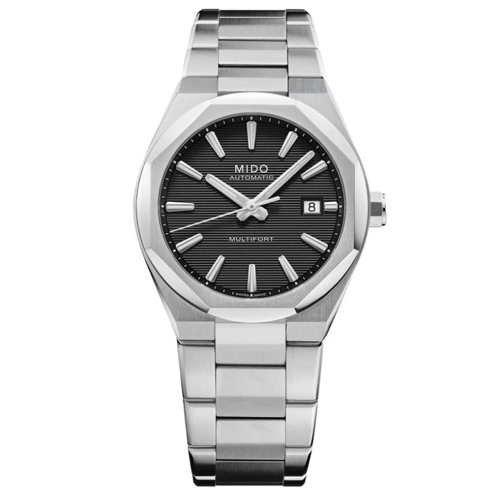 Mido horloge Multifort 8 One Crown zwart 40mm automatisch staal M055.507.11.051.00