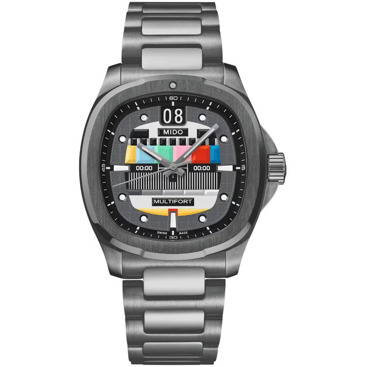 Mido horloge Multifort TV Big Date S01E02 40mm automatisch grijs staal antraciet PVD afwerking M049.526.33.081.01
