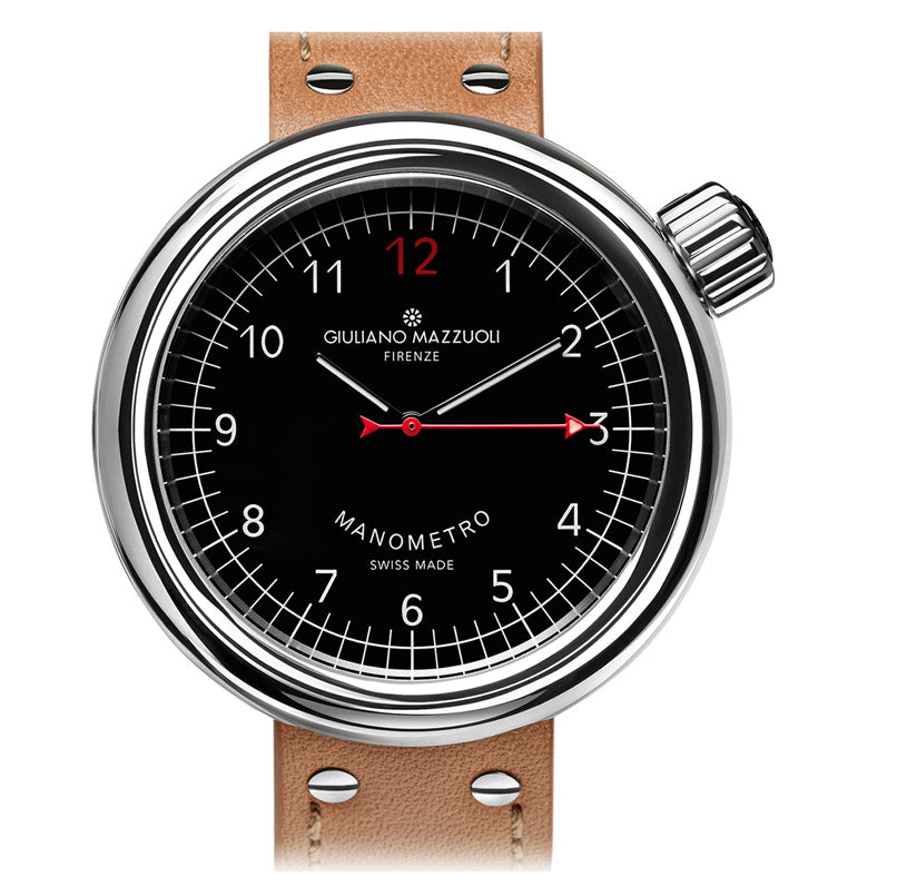 Giuliano Mazzuoli Manometer watch 45mm black automatic steel MRP02N