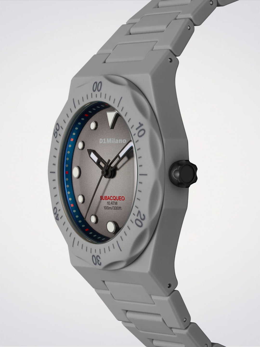 D1 Milano stalen duikhorloge polycarbonaat 40,5 mm D1-PDBJ03