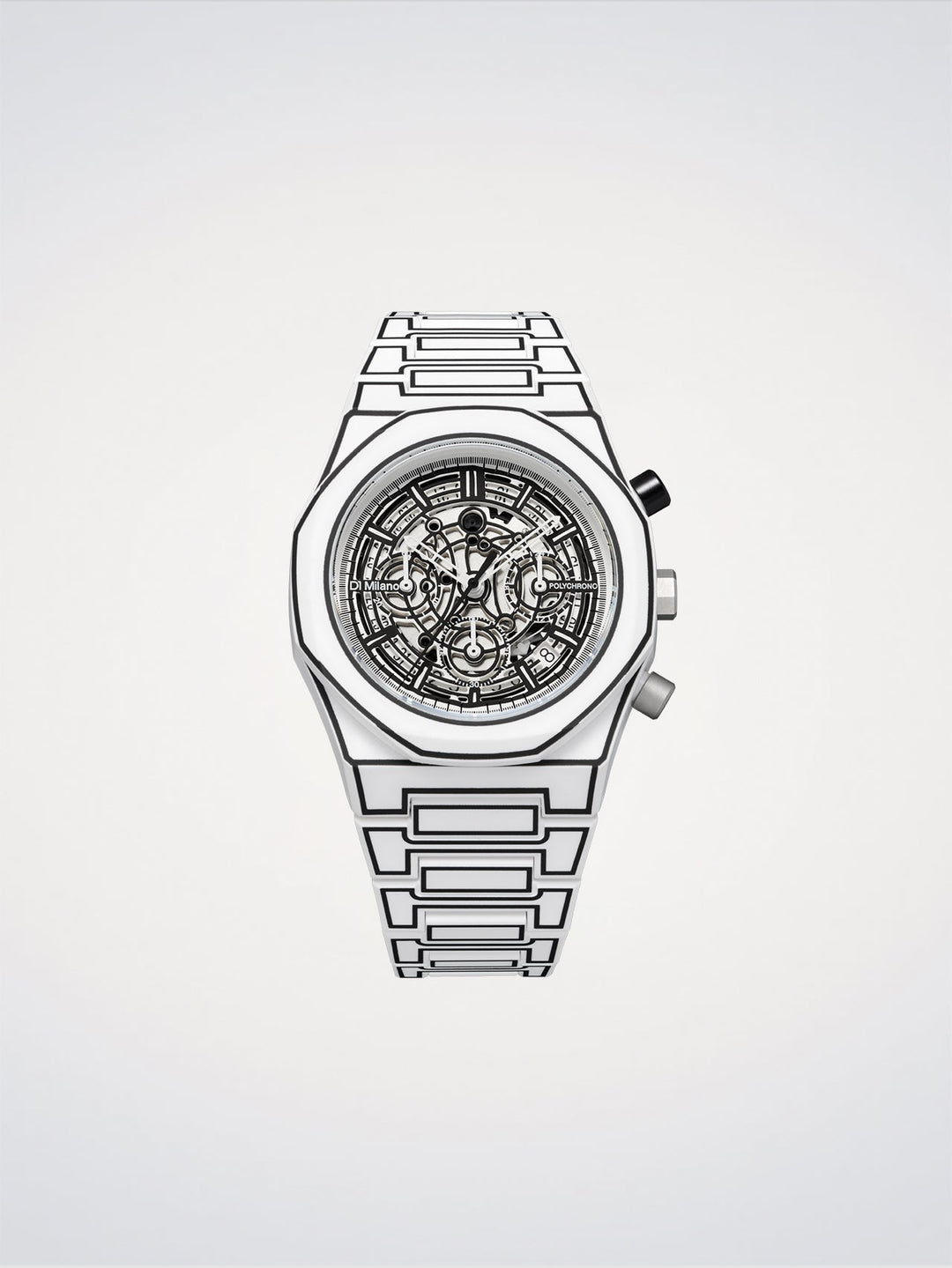 D1 Milano White Sketch Polychrono 40,5 mm D1-PHBJ13