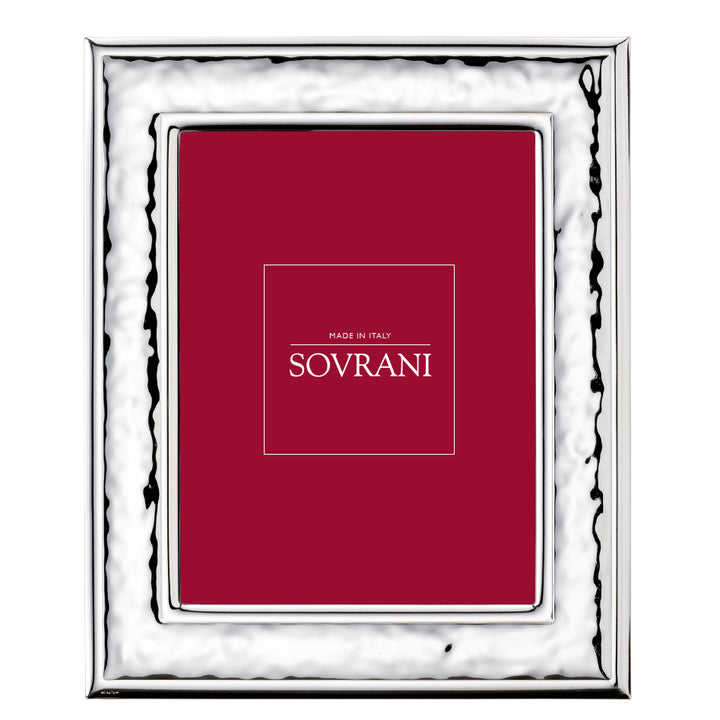 Sovrani bilaminate photo frame shiny silver with white wood back 18x24cm B685