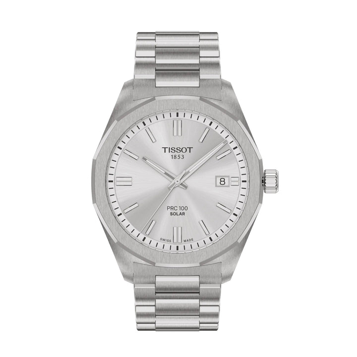 Tissot horloge PRC 100 Solar 39mm zilver quartz staal T151.422.11.031.00