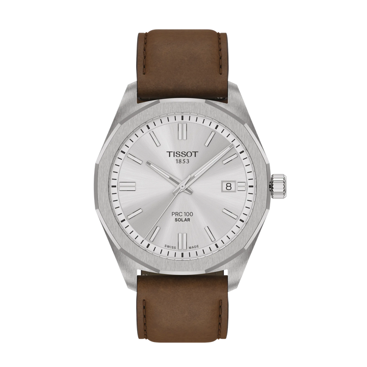 Tissot watch PRC 100 Solar 39mm silver quartz steel T151.422.16.031.00