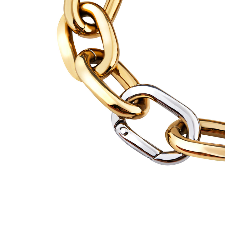 Breil Opvallende stalen armband met IP-gouden afwerking TJ3939
