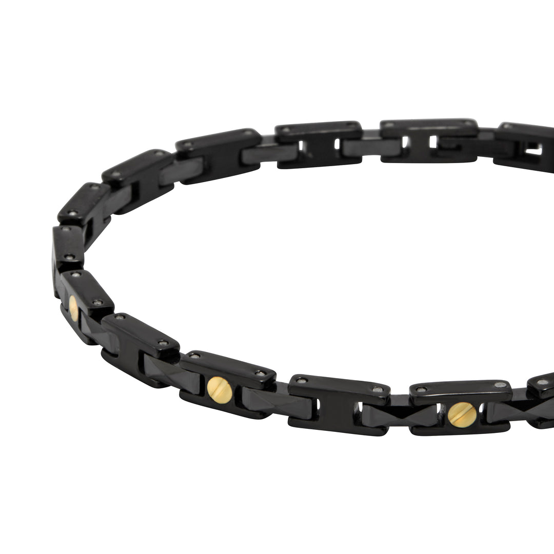 Breil Ceramic Brick-Armband, Stahl, schwarze PVD-Beschichtung, Keramik TJ3964