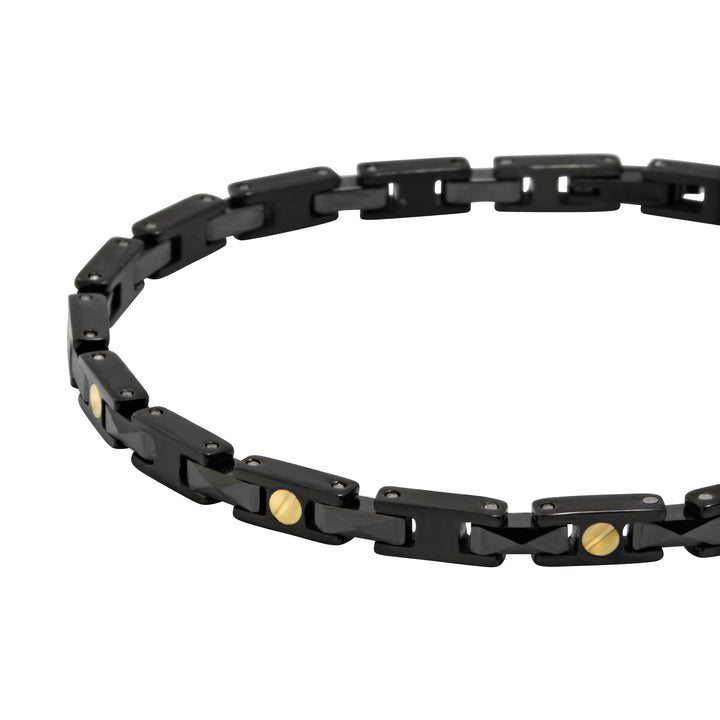 Breil Ceramic Brick-Armband, Stahl, schwarze PVD-Beschichtung, Keramik TJ3964