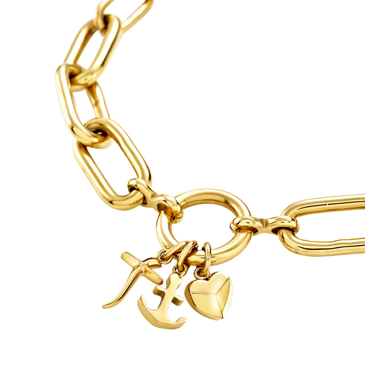 Breil Love Ties ketting in staal met IP gouden afwerking TJ4074