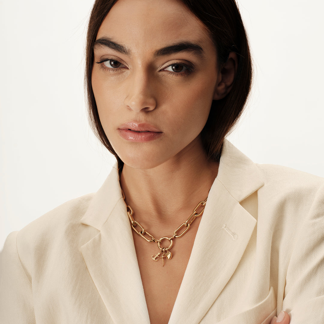 Breil Love Ties ketting in staal met IP gouden afwerking TJ4074
