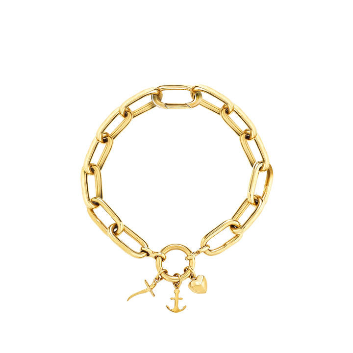 Breil Love Ties armband in staal met IP gouden afwerking TJ4076