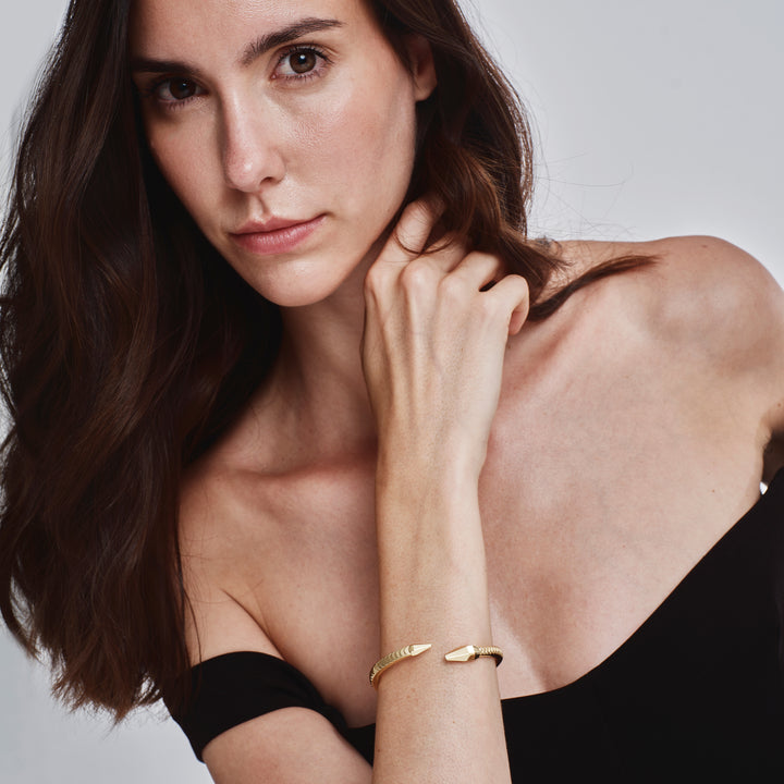 Breil Hypnotic stijve stalen armband met 14K gouden PVD-afwerking TJ4207