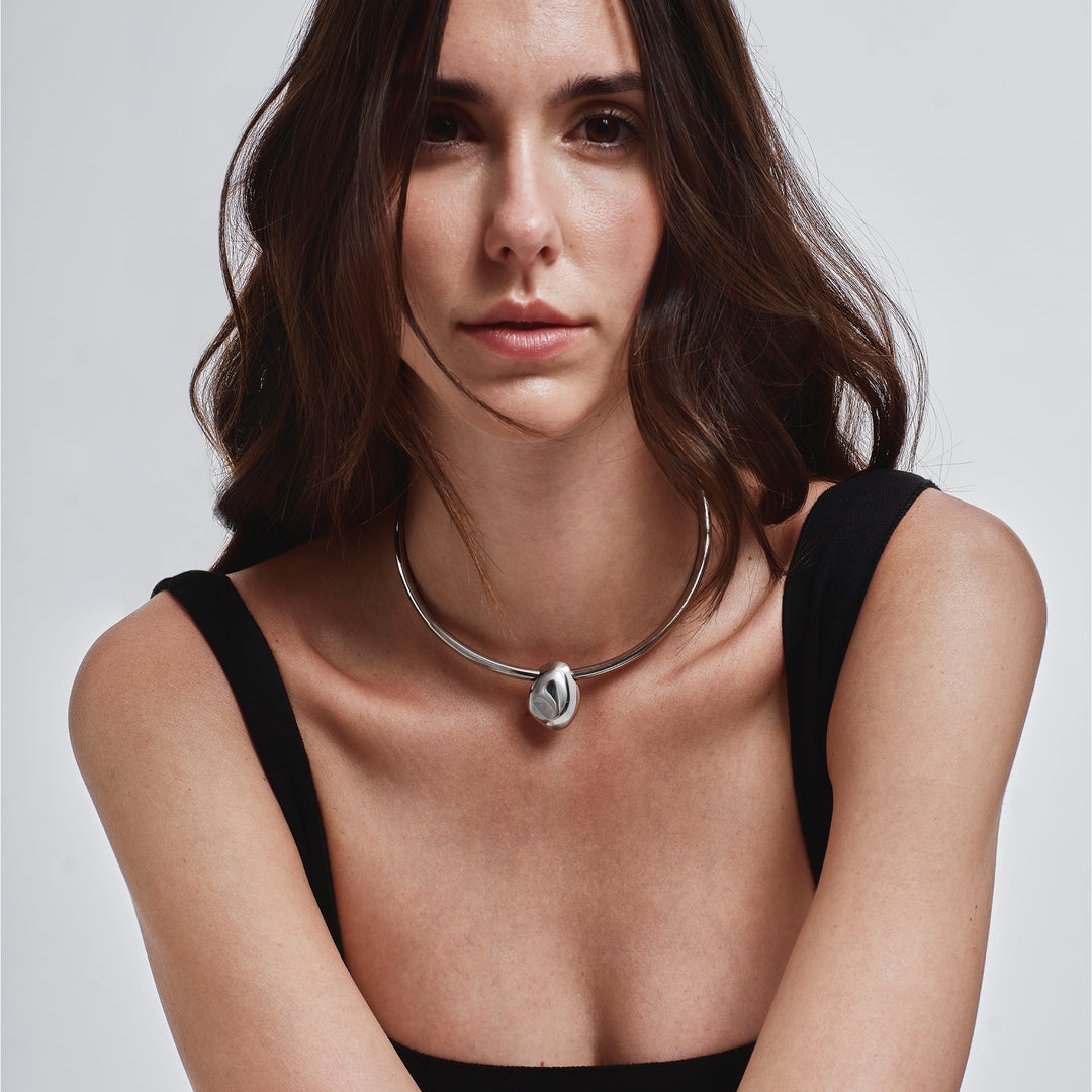 Breil stijve Petra stalen choker ketting TJ4241