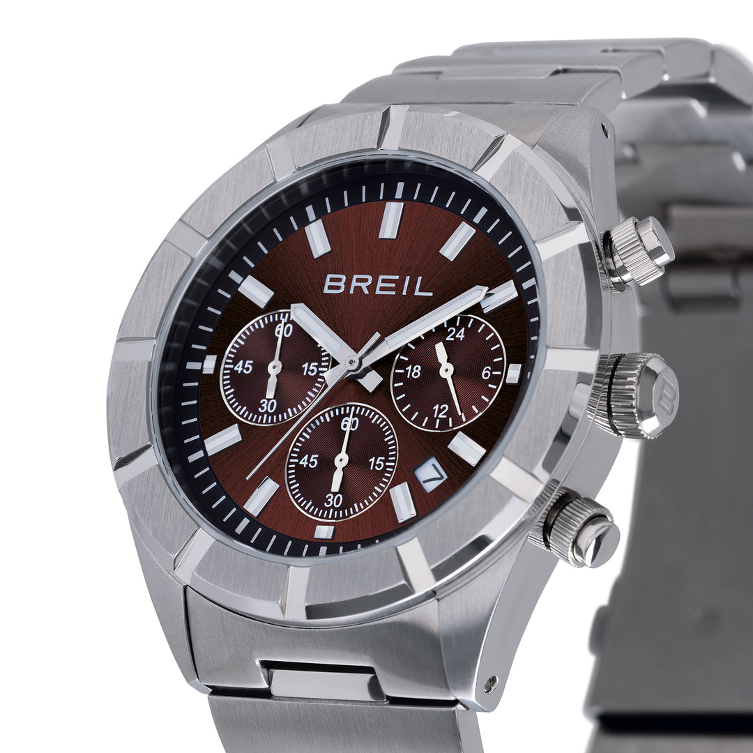 Breil Uhr B 12 Chorono 42 mm brauner Quarzstahl TW2072