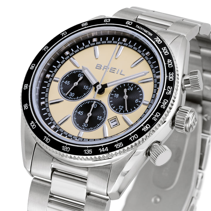 Breil Vanguard Chrono horloge 43mm beige quartz staal TW2109