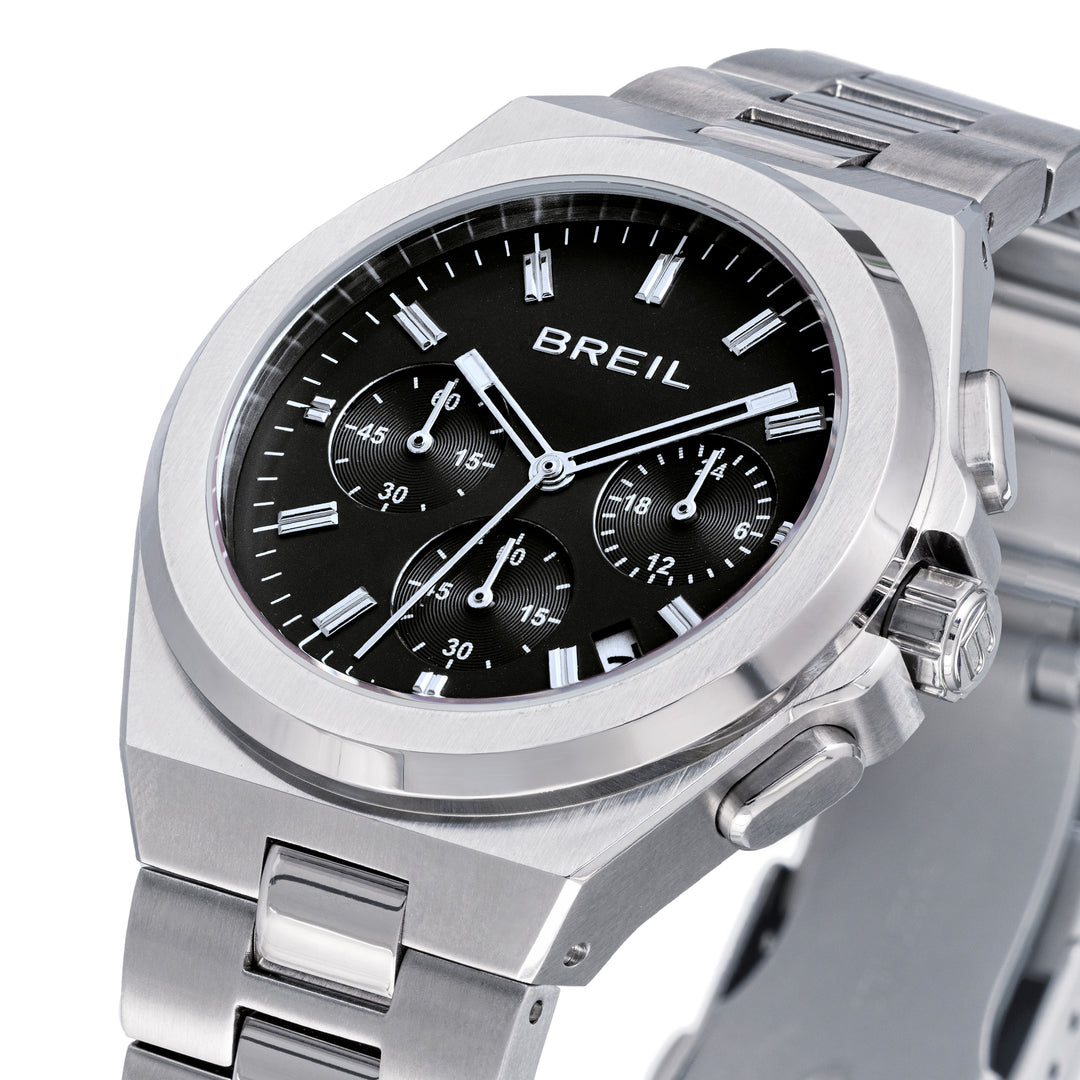 Breil Apex Chrono Uhr 40 mm schwarzer Quarzstahl TW2111