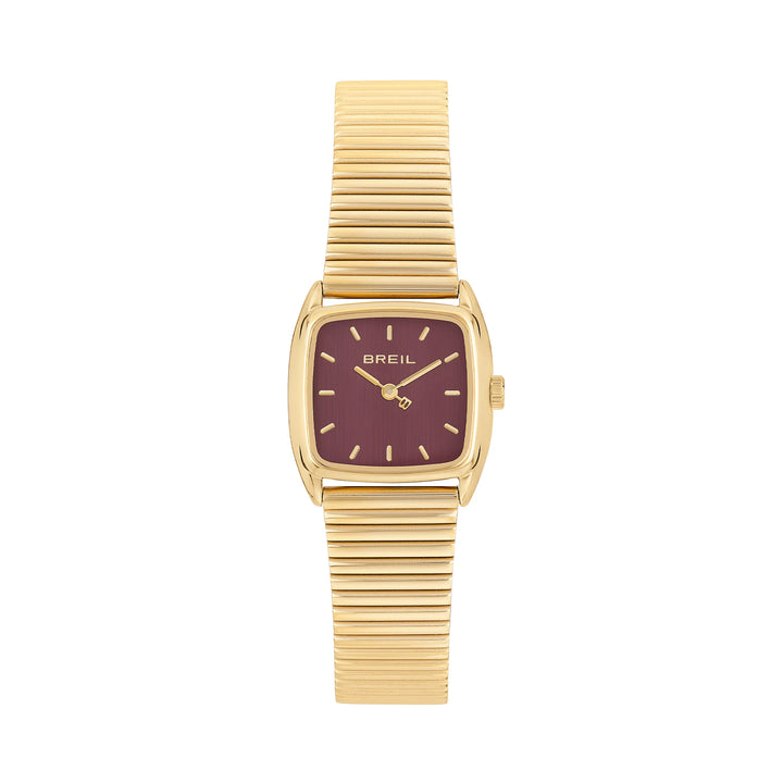 Breil Uhr Stylize 24 mm burgunderroter Quarzstahl Gelbgold PVD-Finish TW2120