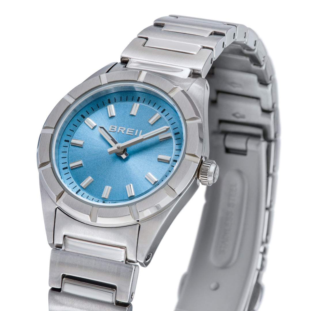 Breil Uhr B 12 H 26,5 mm hellblauer Quarzstahl TW2188