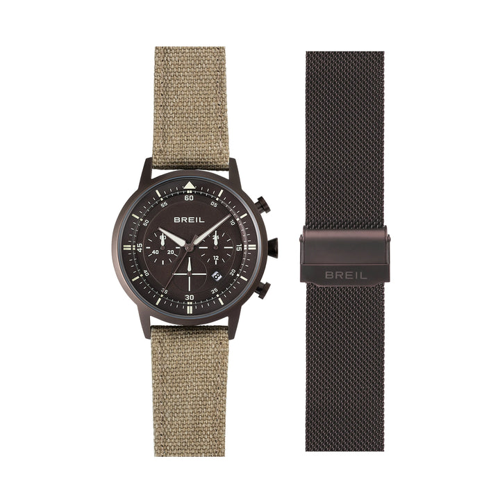 Breil horloge Six.3.Nine Chrono 44 bruin quartz staal IP chocolade TW2193