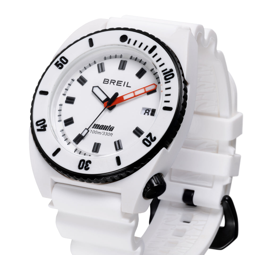 Breil Manta E.C.O. horloge Blend 42 mm wit kwarts aluminiumoxide en polyamide TW2194