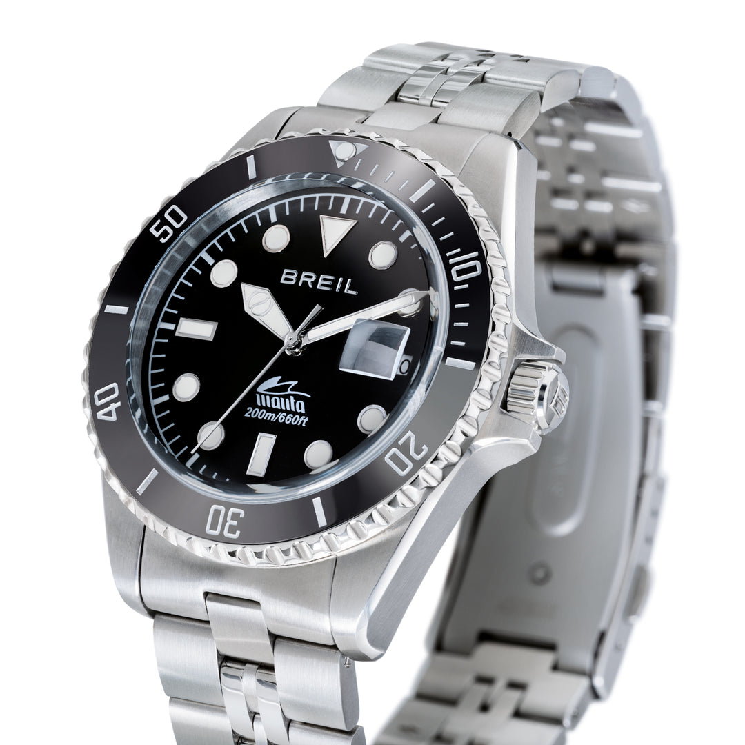 Breil Uhr Manta Heritage 42mm schwarzer Quarzstahl TW2206