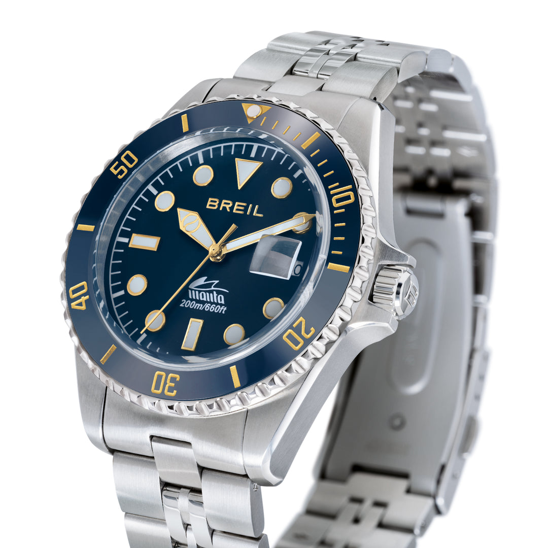 Breil Uhr Manta Heritage 42 mm blauer Quarzstahl TW2208