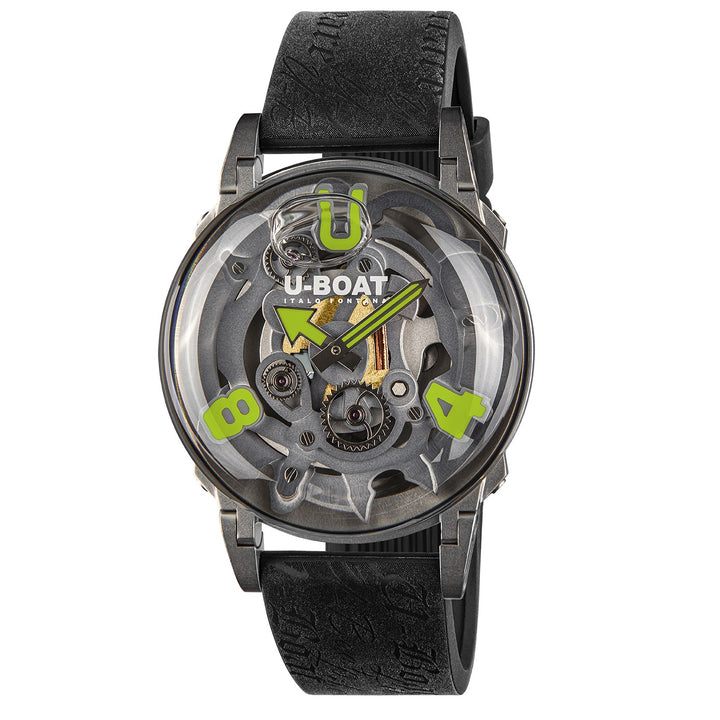 U-BOAT horloge U-65 SS GROEN 44 mm geskeletteerd kwartsstaal 3350