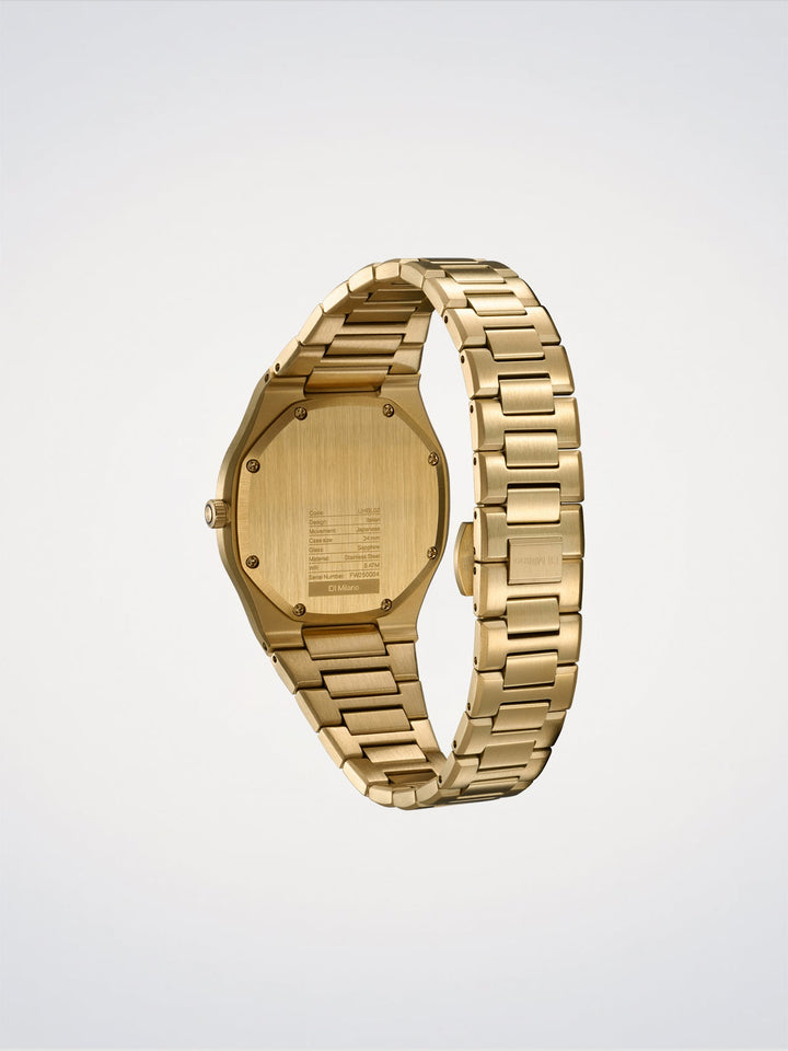 D1 Milano Gold Mellow Ultra Thin Watch 34mm D1-UHBL02