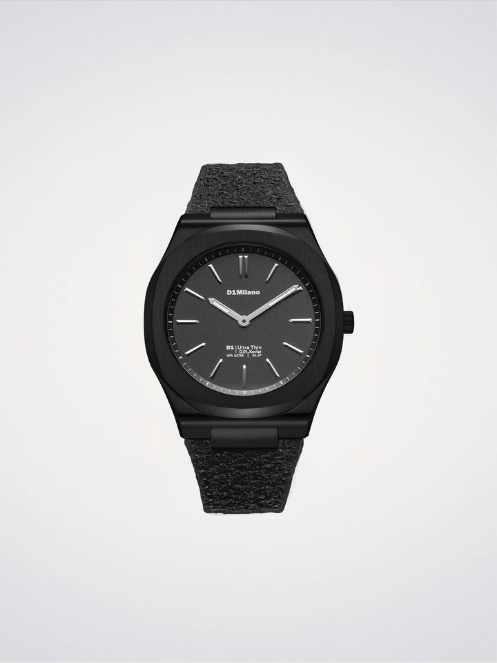 D1 Milano Black Kevlar Ultra Thin Watch 39 mm D1-UHKJ01