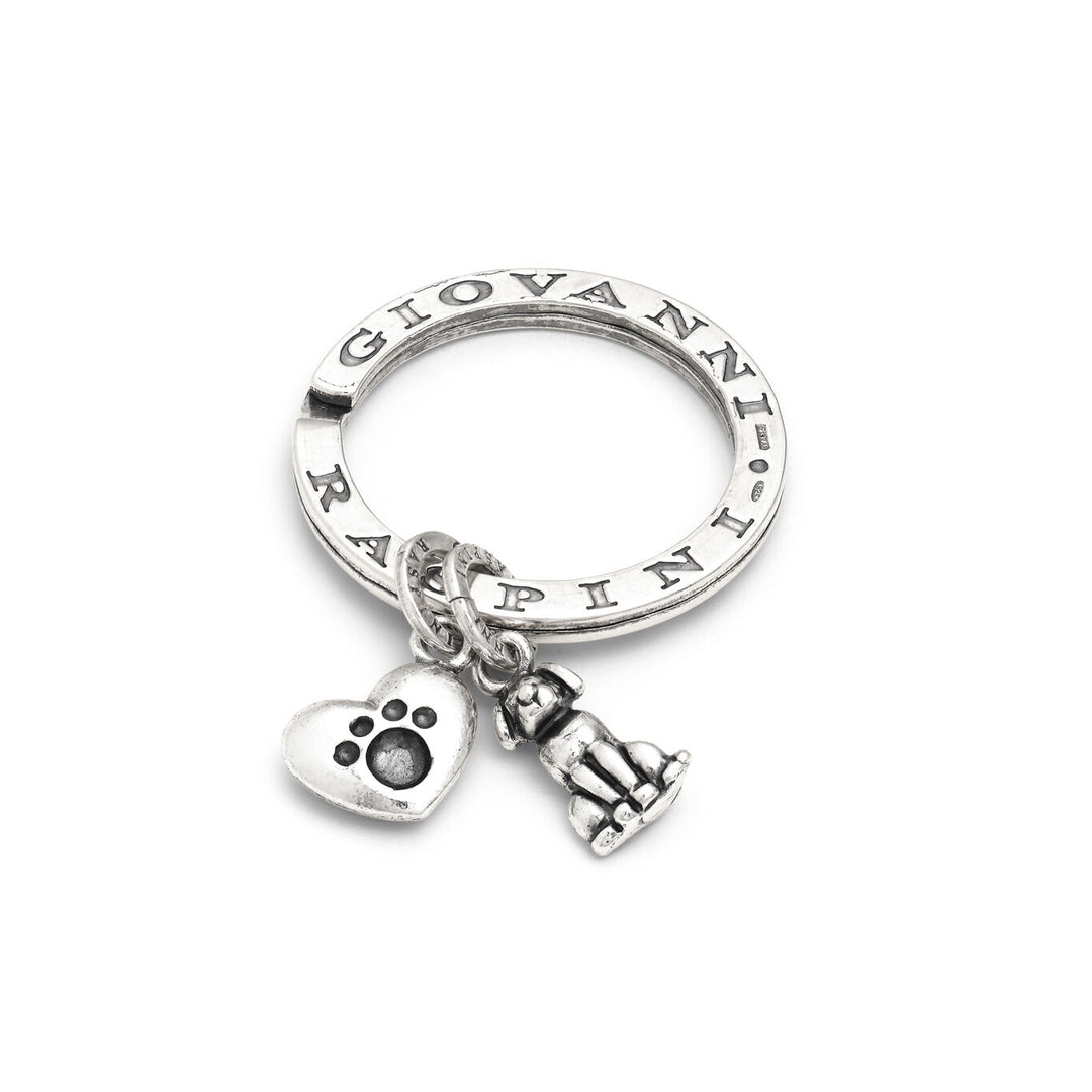 Giovanni Raspini paws and love key ring 925 silver key ring X01407