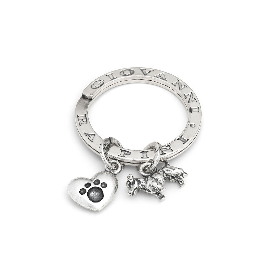 Giovanni Raspini sleutelhanger jack russel en love sleutelhanger in 925 zilver X01408