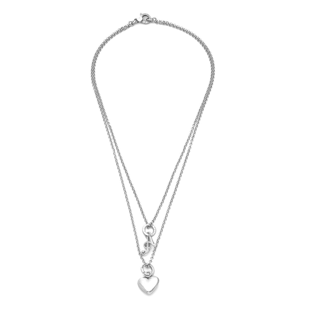 Giovanni Raspini heart and letter necklace 925 Silver Necklace X01570