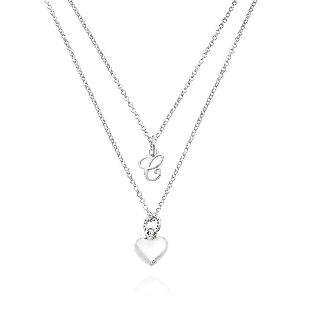 Giovanni Raspini ketting met hart en letter c 925 zilveren ketting X01568