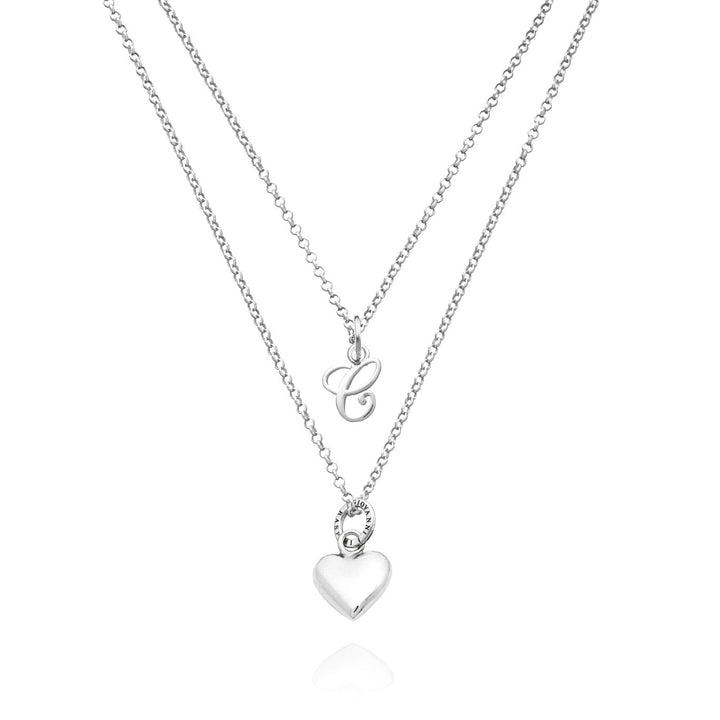 Giovanni Raspini ketting met hart en letter c 925 zilveren ketting X01568
