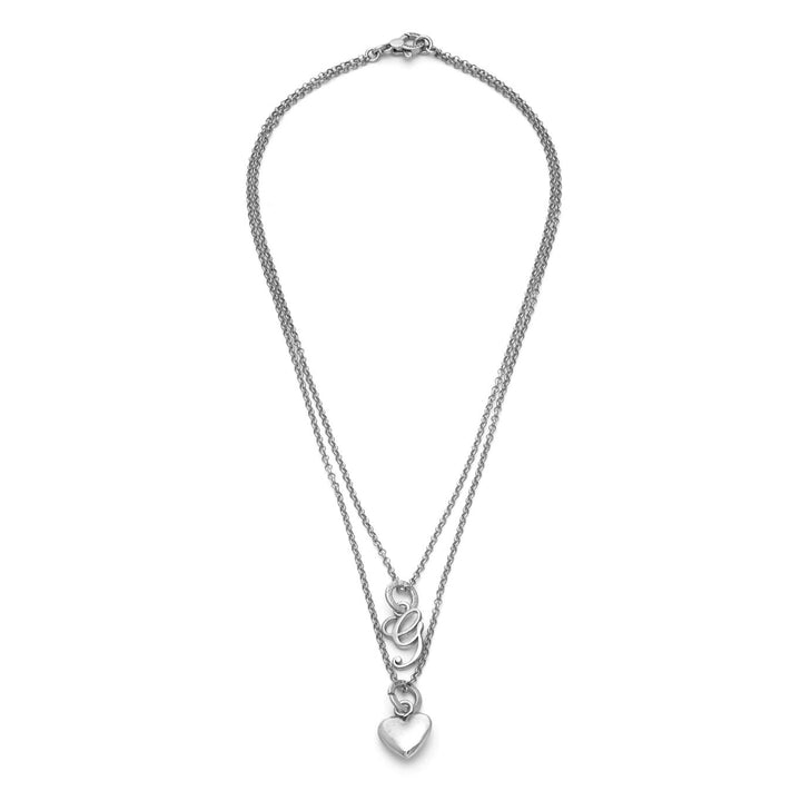 Giovanni Raspini heart and letter g necklace 925 Silver Necklace X01564