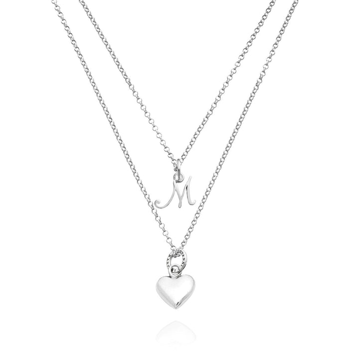 Giovanni Raspini heart and letter m necklace 925 Silver Necklace X01558
