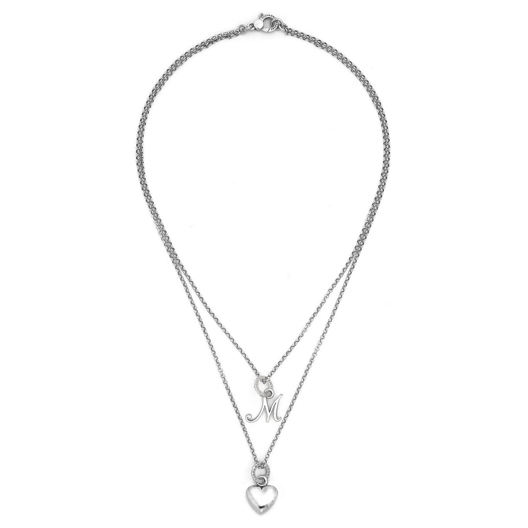 Giovanni Raspini heart and letter m necklace 925 Silver Necklace X01558