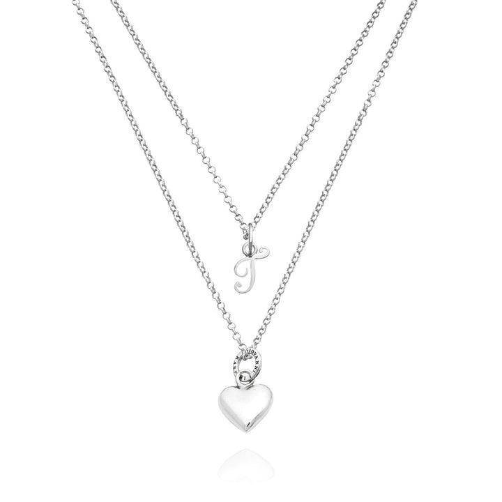 Giovanni Raspini ketting met hart en letter t 925 zilveren ketting X01551