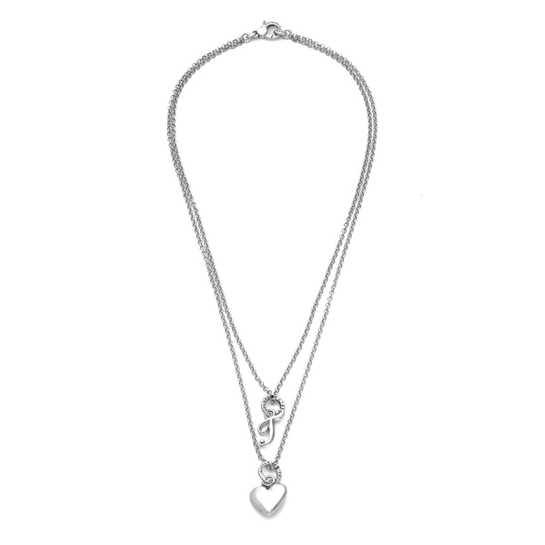 Giovanni Raspini ketting met hart en letter t 925 zilveren ketting X01551