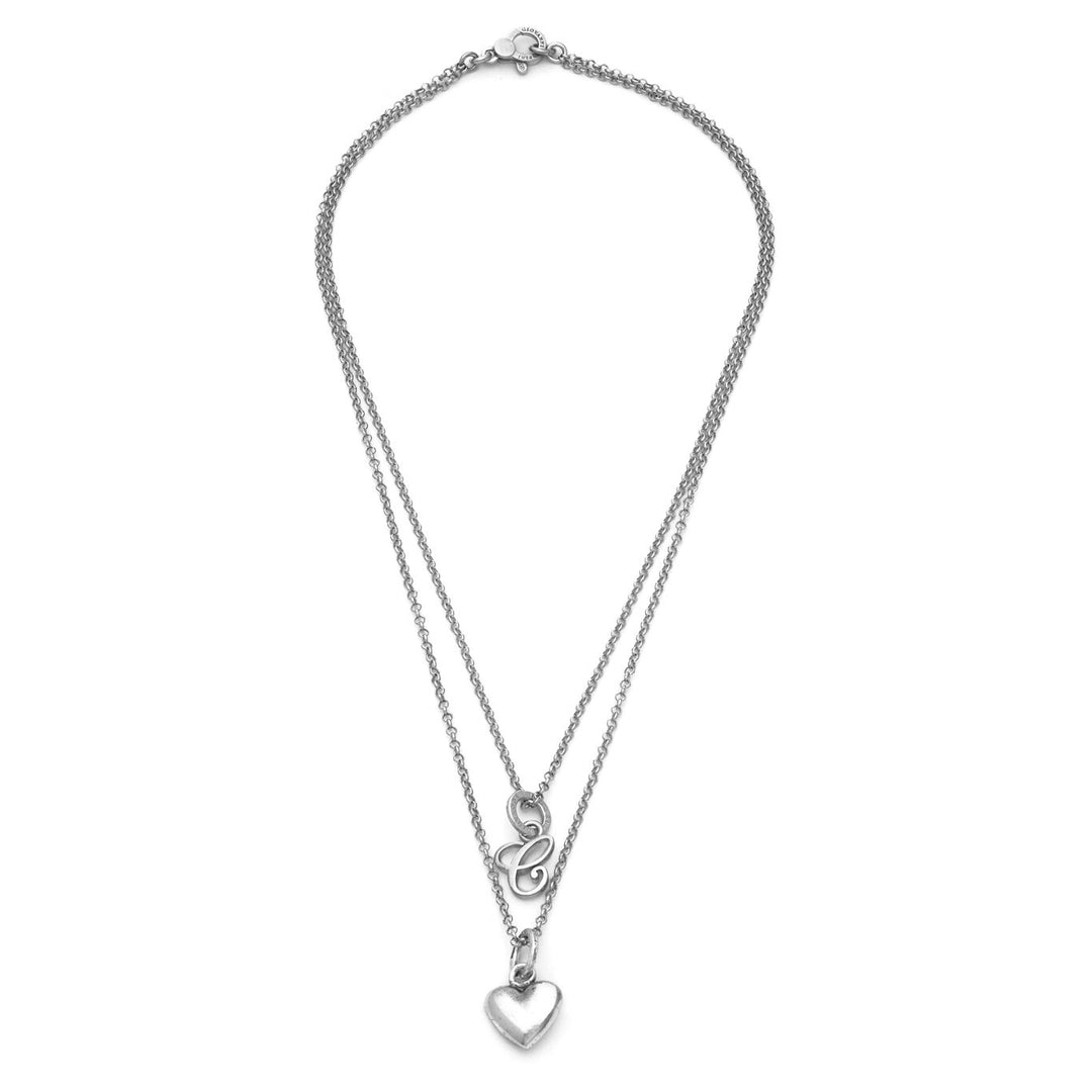 Giovanni Raspini Hart en Letter C ketting zilver X01761