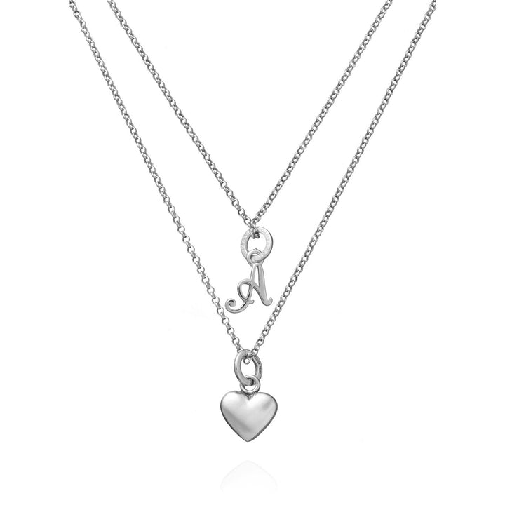 Giovanni Raspini Hart en Letter A ketting in zilver X01764