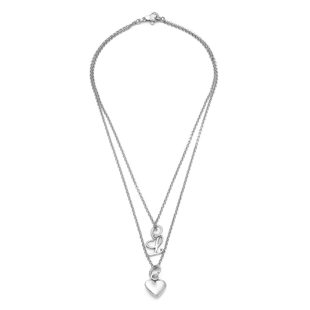 Giovanni Raspini Hart en Letter L ketting zilver X01765