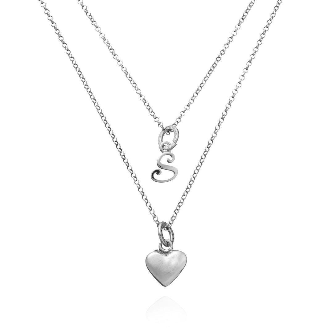 Giovanni Raspini Hart en Letter S ketting zilver X01766