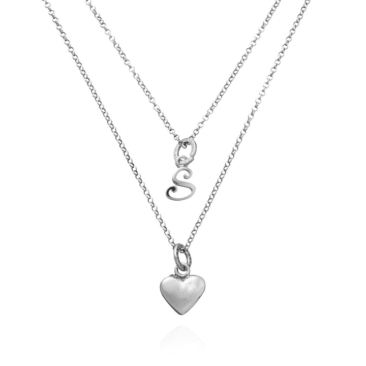Giovanni Raspini Hart en Letter S ketting zilver X01766