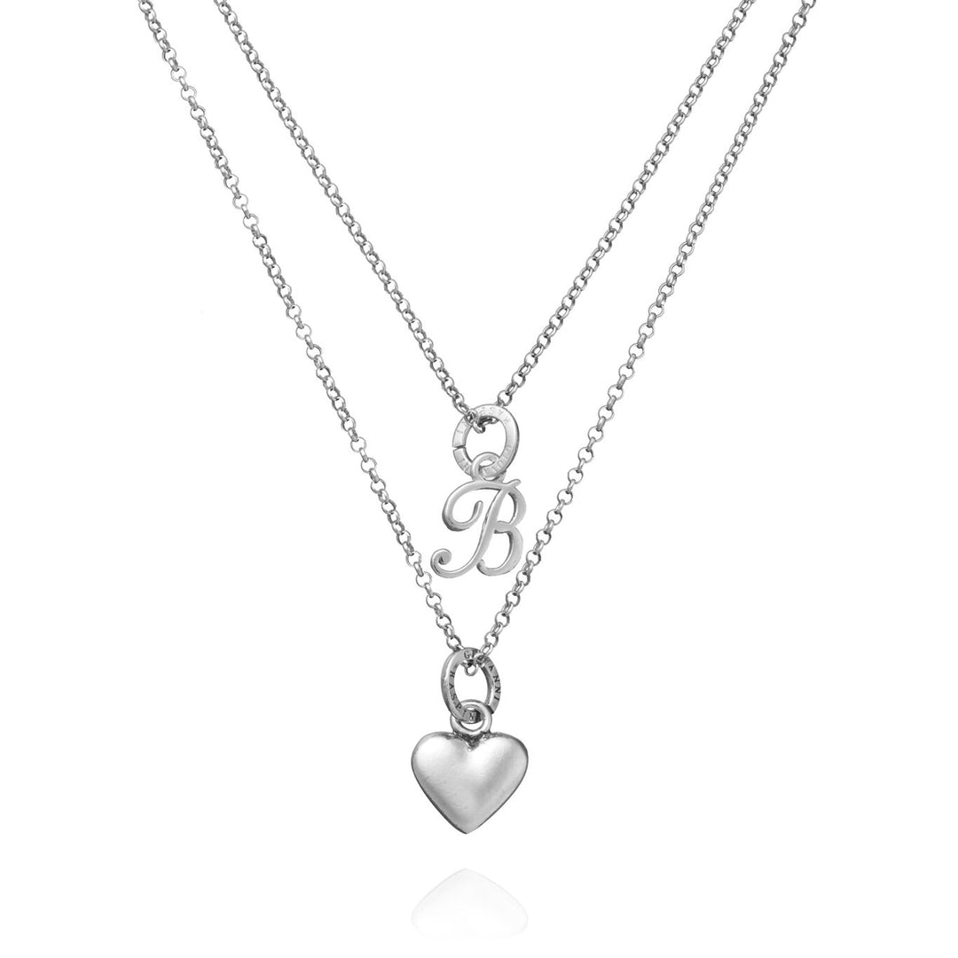 Giovanni Raspini Hart en Letter B ketting zilver X01771