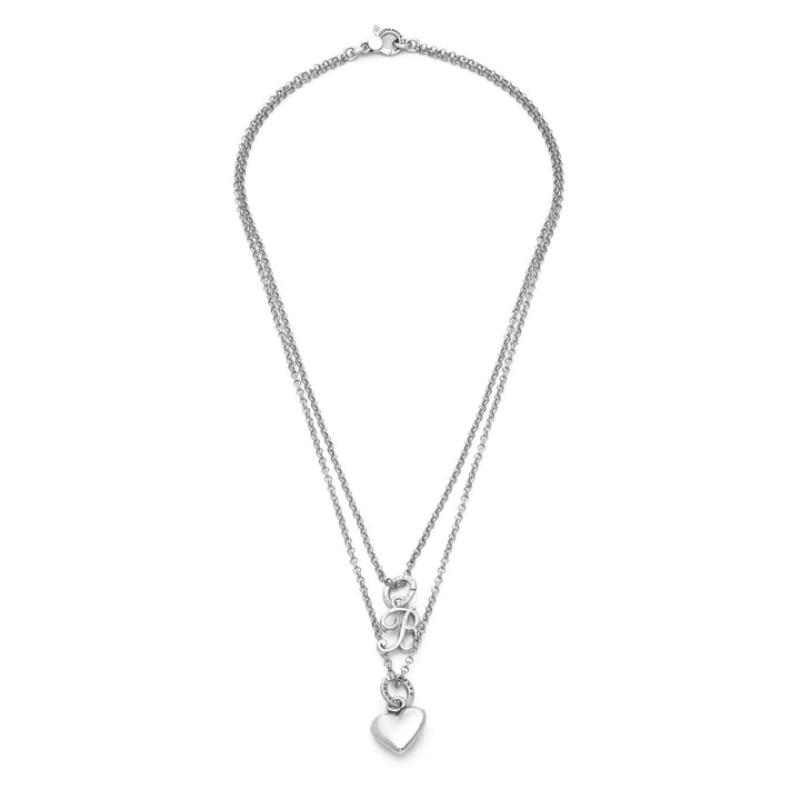 Giovanni Raspini Hart en Letter B ketting zilver X01771